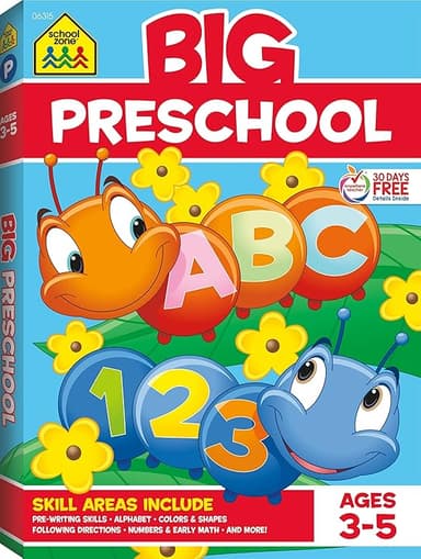 School Zone - Big Preschool Workbook - 320 Pages, Ages 3 to 5, Colors, Shapes, Numbers, Early Math, Alphabet, Pre-Writing,...